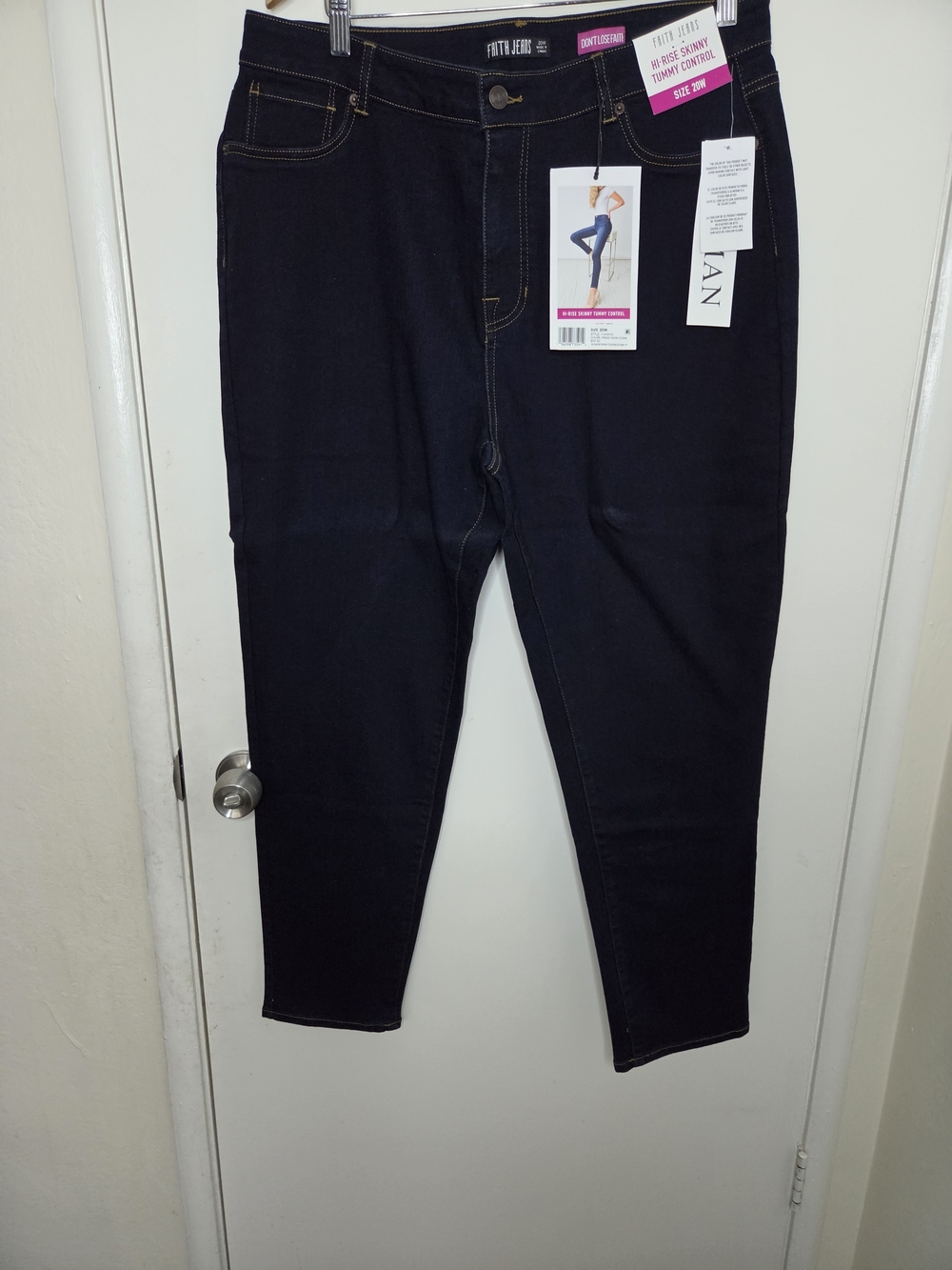 ​NWT Faith Jeans Hi-Rise Skinny Tummy Control Dark Wash Denim Pants Size 20W